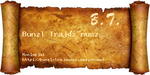 Bunzl Trajánusz névjegykártya